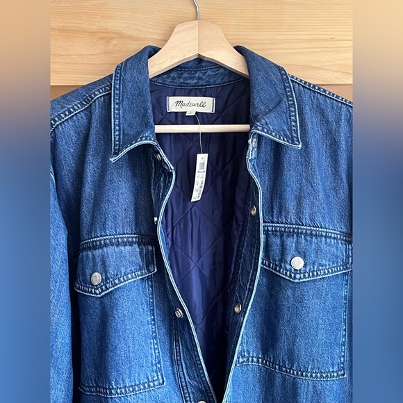 Madewell Quilted Denim Jacket ~ Oversized Style ~ Size M - Picture 7 of 8